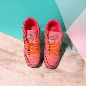Nike Kids Pink Skate Sneakers with Orange Laces